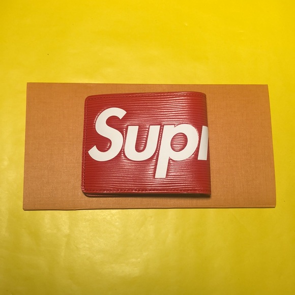 🆕🟠 Supreme x Louis Vuitton 🟠 red 'Slender Wallet' - Picture 4 of 11